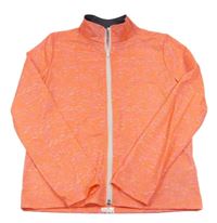 Neónově oranžová melírovaná funkčná športová prepínaci mikina Decathlon