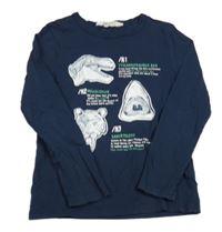 Tmavomodré triko se zvířátky H&M