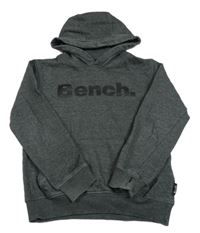 Tmavošedá melírovaná mikina s logem a kapsou a kapucí Bench.