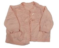 Broskvový propínací svetr s perforovaným vzorem George