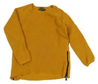 Horčicový rebrovaný sveter PRIMARK