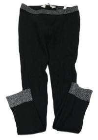 Černo-stříbrné žebrované kamaše H&M