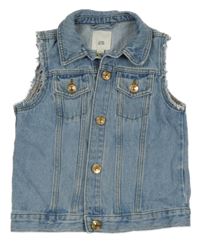 Modrá rifľová vesta RIVER ISLAND