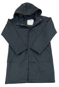 Tmavomodrý nepromokavý kabát s kapucňou lupilu