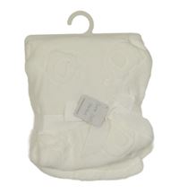 Nové - bílá plyšová deka se sloníky Super Soft Blanket