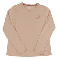 Svetloružové melírované tričko s vlnou a slniečkom animal