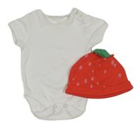 2Set - Biele body Next + červená čepice F&F