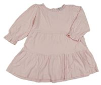 Svetloružové vzorované šaty s volánikmi PRIMARK