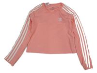 Broskvovo-bílé crop mikinotriko Adidas