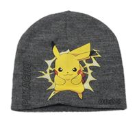 Tmavošedá melírovaná čepice s Pikachu PRIMARK