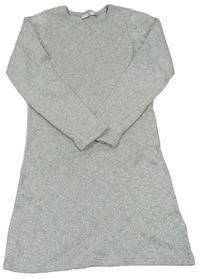 Sivé trblietavé svetrové šaty s leopardím vzorom M&S