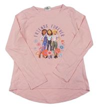 Ružové tričko s dievčatky a nápismi