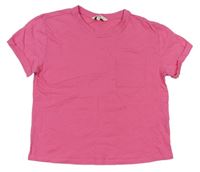 Ružové crop tričko s kapsičkou E-Vie