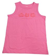 Tmavoružový top s kvetinami Primark