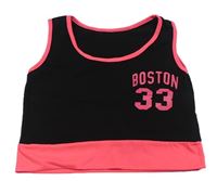 Čierny crop top s číslom a nápisom