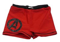 Červené nohavičkové plavky s logem Avengers Marvel