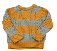 Medovo-šedý pruhovaný svetr GAP