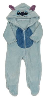 Světlemodrá chlupatá kombinéza s kapucí - Stitch Matalan