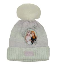 Lila-mátová třpytivá vlněná čepice s Frozen a bambulí Disney