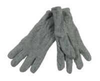 Šedé melírované fleecové prstové rukavice H&M