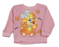 Ružová ľahká mikina s kachnou