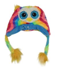 Barevná chlupatá čepice - sova
