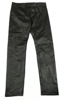 Černé legíny koženkového vzhledu H&M