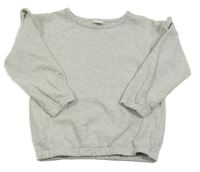 Sivá melírovaná mikina s volánikmi Next