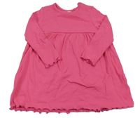 Tmavoružové rebrované bavlnené šaty F&F