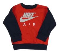 Červeno-tmavomodrá mikina s logem Nike Air