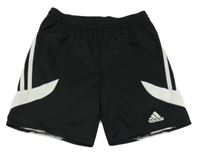 Černo-bílé sportovní funkční kraťasy s logem Adidas