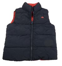 Tmavomodrá šusťáková zateplená oboustranná vesta Matalan