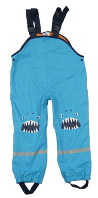 Modré nepromokavé podšité laclové kalhoty se žraloky Topolino