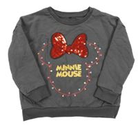 Tmavosivá mikina s Minnie s flitrami George