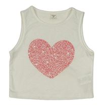 Biely crop top so srdcem Shein