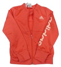 Jahodová sportovní propínací mikina s logem Adidas