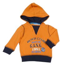 Oranžová mikina s nápisom a kapucňou Liegelind