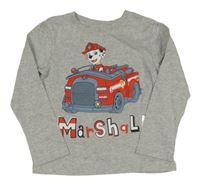 Šedé melírované triko s Marshallem - Paw Patrol C&A