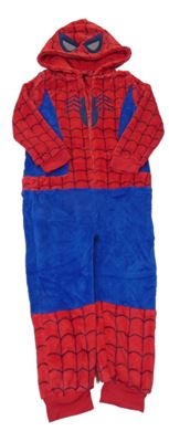 Červeno-modrá chlpatá kombinéza s kapucí - Spiderman Primark