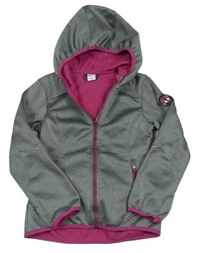 Sivo-ružová softshellová bunda s kapucňou Pocopiano