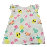 Bílý top s barevnými obrázky ovoce Matalan