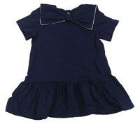 Tmavomodré šaty s golierom H&M