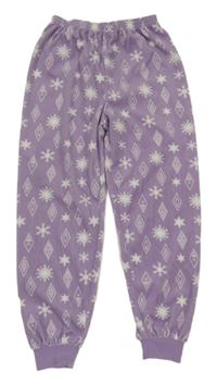 Fialové sametové vzorované pyžamové kalhoty Primark