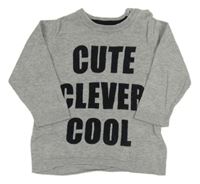 Šedý lehký svetr s nápisem H&M