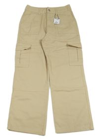 Nové - béžové plátěné kalhoty s kapsami Primark