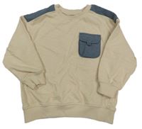 Svetlobéžová mikina s modrými prvky M&S