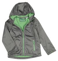 Šedo-zelená softshellová bunda s kapucí Lily & Dan
