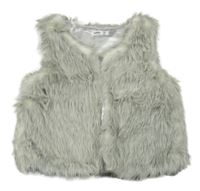 Sivá kožušinová podšitá vesta