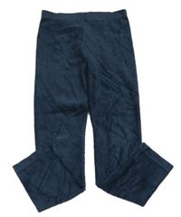 Tmavomodré rebrované zamatové legíny