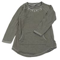 Sivá tepláková tunika s kamienkami Yigga